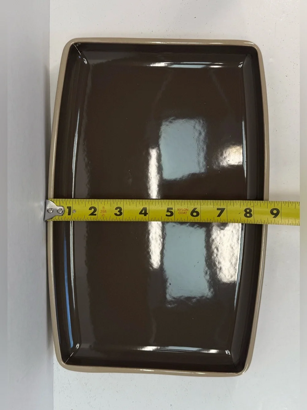 Pampered Chef Glazed stoneware brown and Beige Rectangular Platter